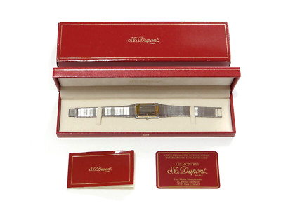 S.T. Dupont Paris Elegante Tank Armbanduhr Quartz Unisex Watch Montre RaRe*