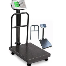 660lb Industrial Platform Scale with Removable Guardrail Floor Digital Scale