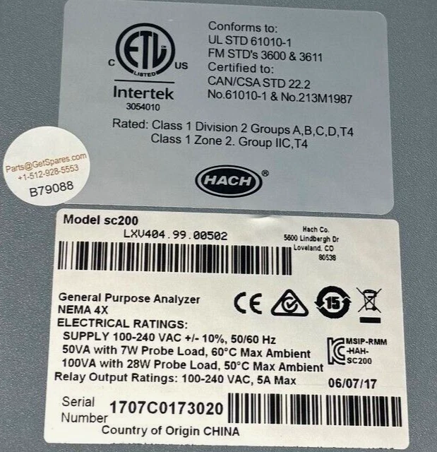 LXV404-99-00502 / OXYGEN CONTROLLER SC200 LDO DISSOLVED / HACH - Image 2 of 4