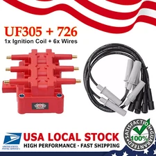 UF305 Ignition Coil and Spark Plugs Wire Pack for Dodge Grand Caravan 2001-2010