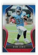 DION LEWIS #165 2019 PANINI PRIZM TITANS RED WHITE BLUE