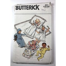 Butterick 3317 Layette/Christening Sewing Pattern Newborn Vintage vn