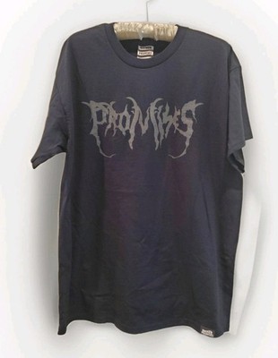 Broken Promises Men's Large T-Shirt Black Metal Logo Grunge Streetwear L
