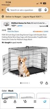 FDW 30 in Double Door Folding Metal Wire Dog Crate Cage Black for M Dogs