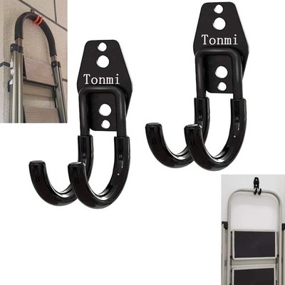 2Pcs Telescoping Wall Mount Ladder Hooks Folding Step Stool Wall Mount Hooks