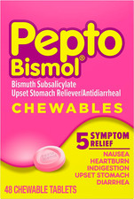 Pepto Bismol Chewable Tablets Upset Stomach Relief, 48ct