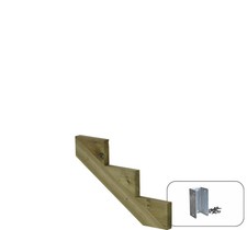 Treppenwange 3 Stufen Holz druckimprägniert 51 cm Höhe