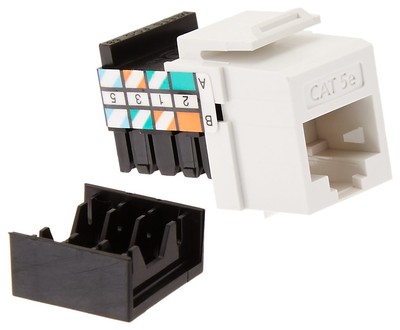 Leviton White CAT 5e Snap In Connector for QuickPort Module System 25 Pack