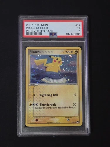 Pokémon Pikachu Holo Pop Series 5 Inverted Back PSA 5 12/17 NM
