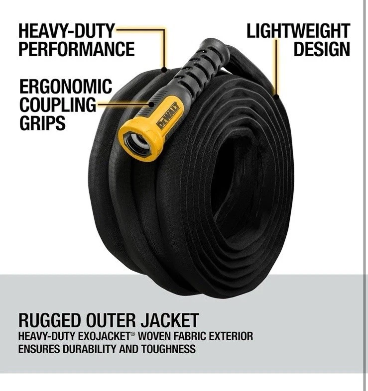 DEWALT 100 ft x 5/8 in Heavy-Duty Professional Grade Fabric Garden Hose - DXM - Image 4 of 4
