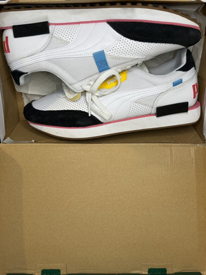 PUMA Future Rider Finish White/Black/Fluorescent Pink Low Top Lace Up 374179-01