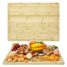 Large Bamboo Cutting Board 24x18 Inch,for Meal Prep  Serving,Multi-Functional