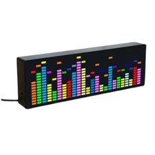 Color LED Music Spectrum Electronic Clock Level Indicator (Voice+Wire5931
