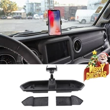 Dash Panel Storage Box Tray Mount Phone Holder for Jeep Wrangler JL JT Gladiator
