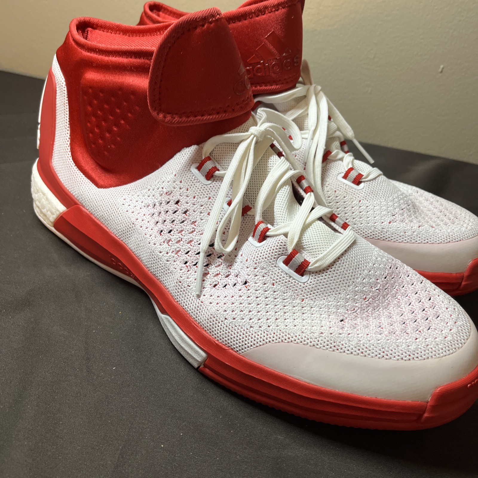 Adidas Crazylight MENS Red White Lace Up BASKETBALL SNEAKERS SIZE 17