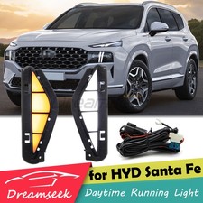 Led Drl Fog Lamp For Hyundai Santa Fe 2021 2022 2023 Day Running Light With Turn Led Drl Fog Lamp For Hyundai Santa Fe 2021 2022 2023 Day Running Light With Turn