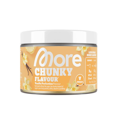 MORE Chunky Flavour, Vanilla Perfection, 150 G, Vegan, Geschmackspulver Zum Süße