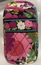 Vera Bradley Va Va Bloom Purple Green Floral Quilt Double Eyeglasses Case