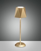 LED Tischleuchte AußEn Garten Gold Metall H:38 Cm IP54 3000 K Tischlampe Hof