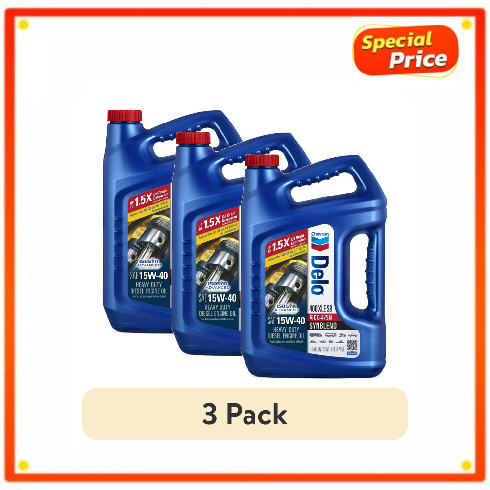3pk Chevron Delo 400 XLE SB Synthetic Blend 15W-40 Heavy Dut