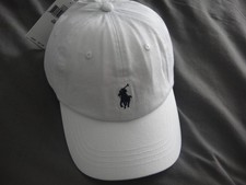 POLO RALPH LAUREN Men's One Size Cotton Chino Adjustable Ball CAP, WHITE, NWT