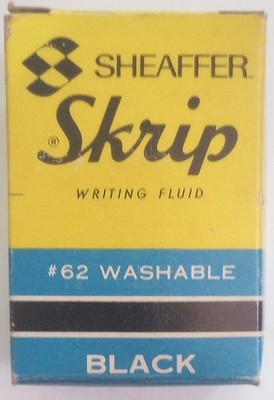 1950-64 Scheafers Writing Fluid Skrip Ink #62 NOS Box & Full Bottle