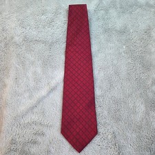 Brooks Brothers Makers Silk Tie Mens One Size Red Navy Blue Geometric USA Made