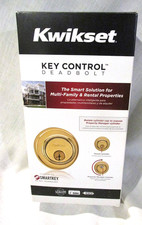 1 PKG: Kwikset Key Control Deadbolt Polished Brass NEW Open Box