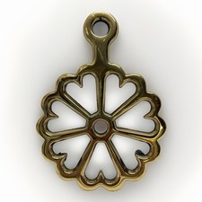 Vintage Baldwin Solid Brass Shelburne Museum Heart Trivet Made in USA 7”