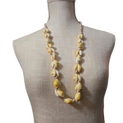 Boho Natural Seashell Necklace Handmade Beach Vacation Statement Jewelry