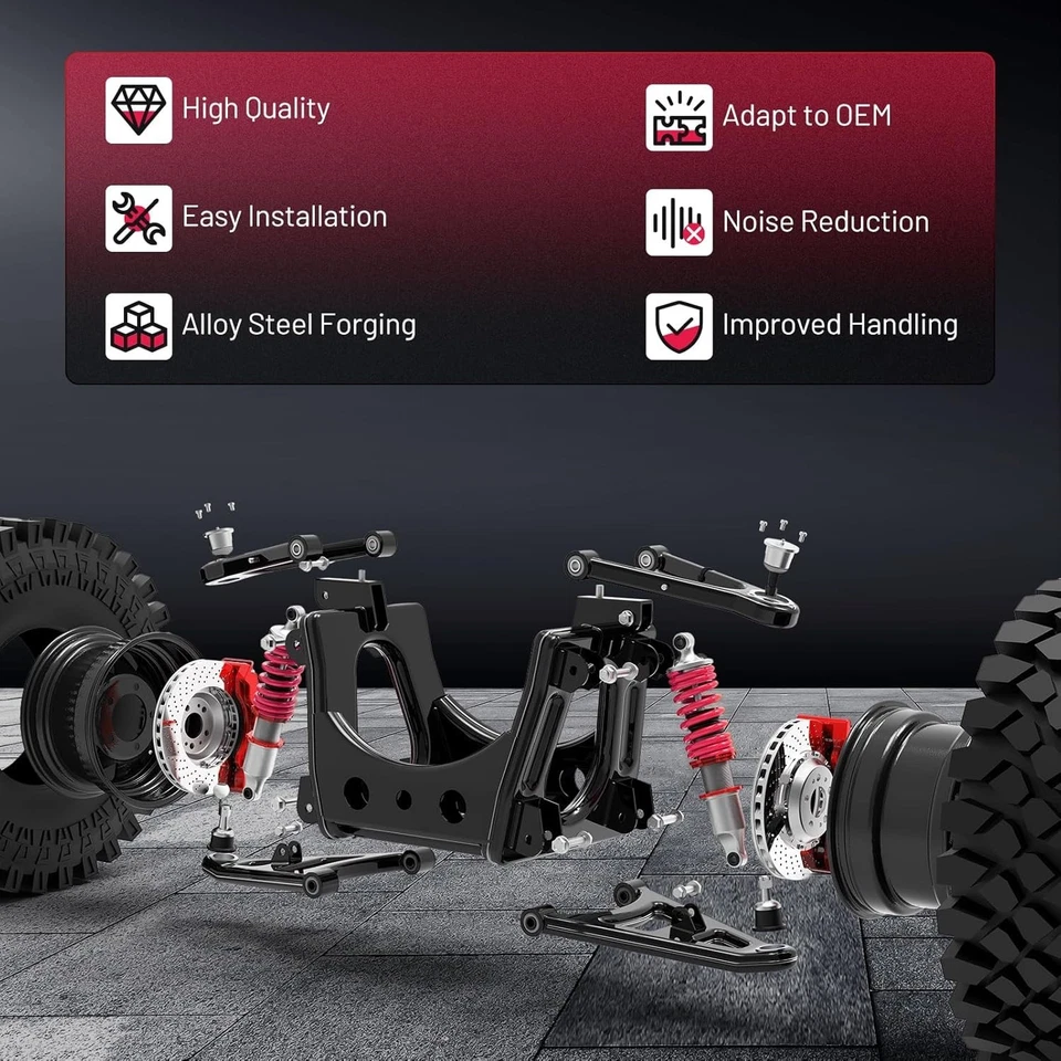 Braço de controle superior dianteiro 4 peças BDFHYK com junta esférica compatível Cadillac Escalade - Imagem 3 de 4