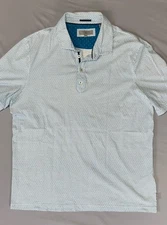 Ted Baker MMB Limbo Geometric Print Button Sleeve Polo Shirt. Mens 5, EUC!