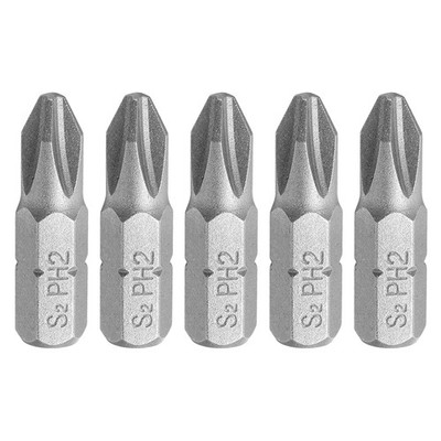 Für 5x 1/4'' Sechskant PH2-Kopf 1'' Länge S2 Phillips-Schraubendreherbits