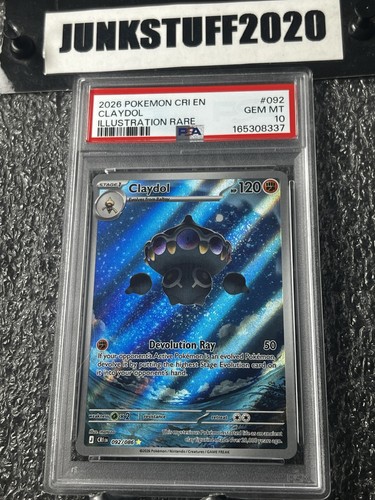 2026 POKEMON CLAYDOL PSA 10 CHAOS RISING 092 ILLUSTRATION RARE Holo Mega Evol