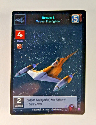 Bravo 1, Naboo Starfighter #F8 Foil - Menace of Darth Maul, Young Jedi CCG card