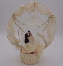 Vintage Bride  Groom Wedding Cake Topper or Wedding Shower Centerpiece