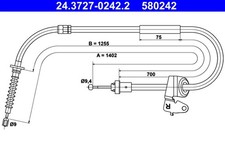 ATE Bremsseil Seilzug Feststellbremse 24.3727-0242.2 für MINI R56 R57 R59 R58