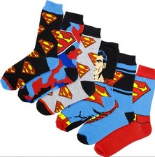 Superman Iconic Logos 6-Pack Crew Socks Multi-Color Size 6-12