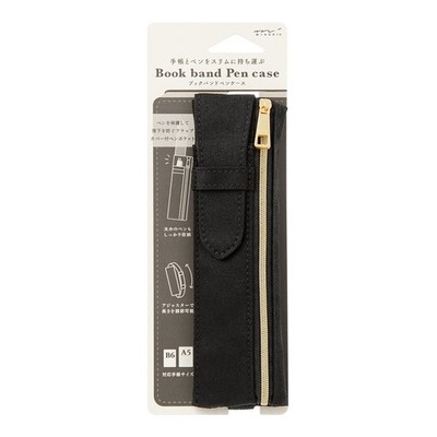 Midori Book Band Pen Case for B6 to A5 in Black - NEW
