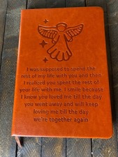 Memorial Sympathy Leather Journal Gift For Loss Of Spouse 130 pgs