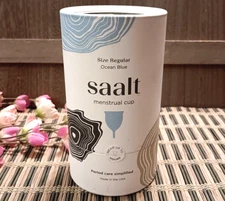 Saalt Menstrual Cup Regular Size / Ocean Blue ~Silicone Normal / Heavy Flow