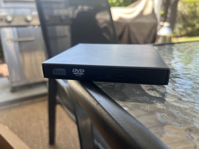 Black Portable DVD ROM ReWritable Ultra Speed Compact Disk Drive