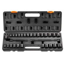 3/8"Impact Sockets Set 6 Point Drive Bit Ratchet Tool Kit Case (29-Piece)