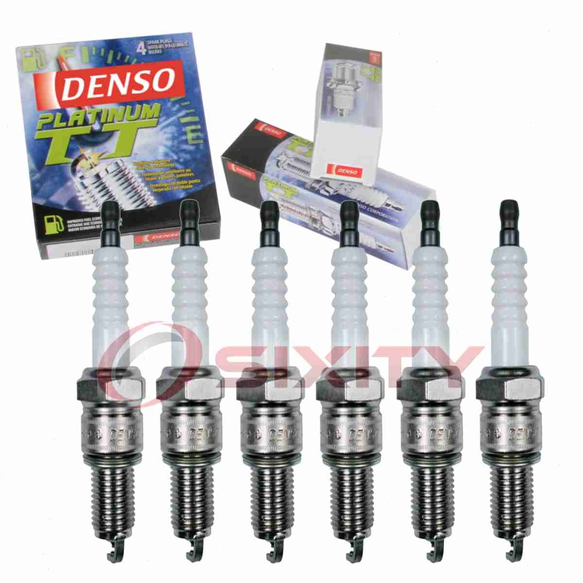 6 pc Denso Platinum TT Spark Plugs for 1970-1974 Plymouth Duster 3.2L 3.7L cr