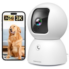 5G Pet Camera Indoor 3K WiFi Pan Tilt w 2 Way Talk AI Motion Tracking