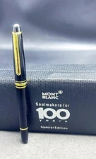 Montblanc Meisterstuck Ballpoint Pen Black  Body +Golden  Clip I Black Ink