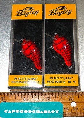 Lot of Two ULTRA LIGHT  Bagley Rattlin' Honey Lures B1, 1 1/2 in, 1/4 oz.  NEW