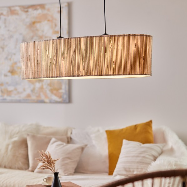 Pendelleuchte Seegras Esszimmer, Braun, 120 X 78 Cm, 52 W, Deckenlampe-image
