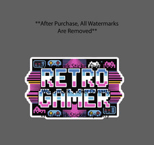 Retro Gamer Sticker Waterproof Decal Gaming Videogames Controller Neon Gift NEW