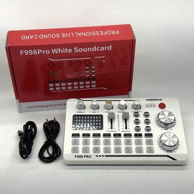 F998 Pro Live Sound Card Audio Interface DJ Mixer Effects Voice